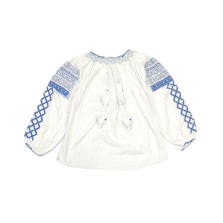 【USED】VINTAGE ROMANIAN EMBROIDERED SMOCK BLOUSE