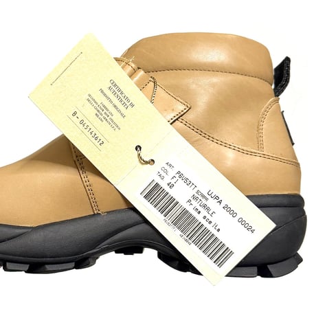【DEAD STOCK】00's ARMANI JEANS Velcro Strap Boots Camel