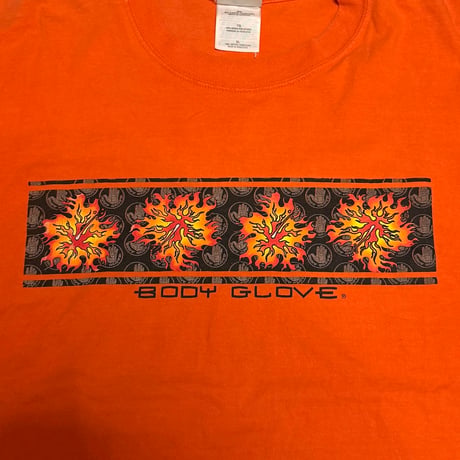 【USED】90's-00's BODY GLOVE Flame Hibiscus Graphic T-shirt