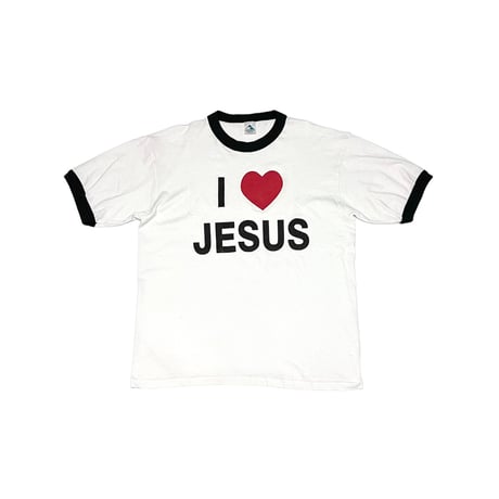 【USED】90's I LOVE JESUS RINGER T-SHIRT