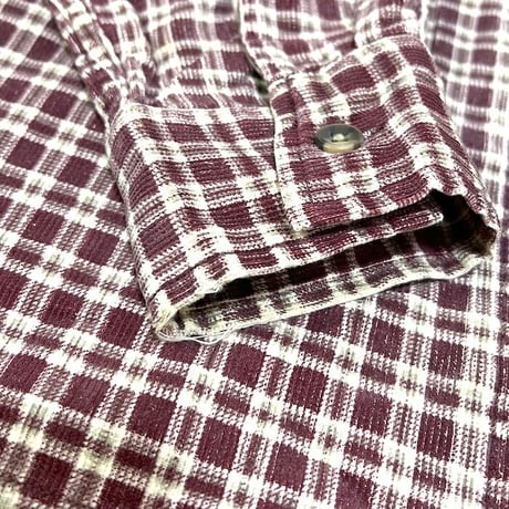 【USED】90'S-00'S VANS CORDUROY CHECK ZIP SHIRT