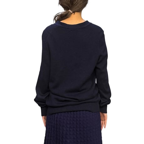 【USED】80's Lyle & Scott Scottish Lambswool Cardigan Navy