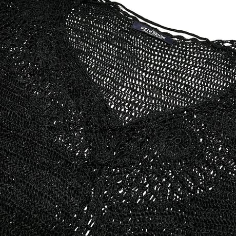 【USED】00s SIXTH SENSE CROCHET KNIT S/S CARDIGAN