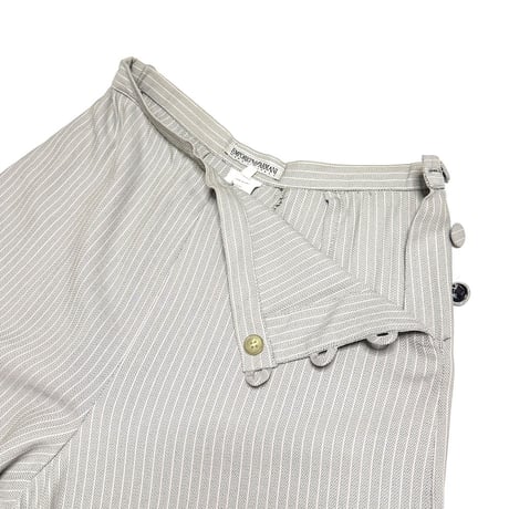 【USED】90's EMPORIO ARMANI Pinstripe Split Wide Trousers