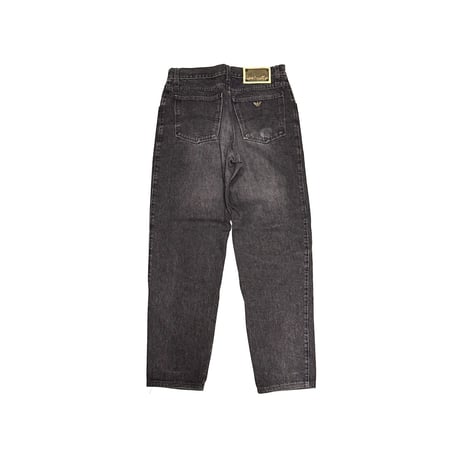 【USED】80's-90's ARMANI JEANS Loose-Fit Tapered Denim Black