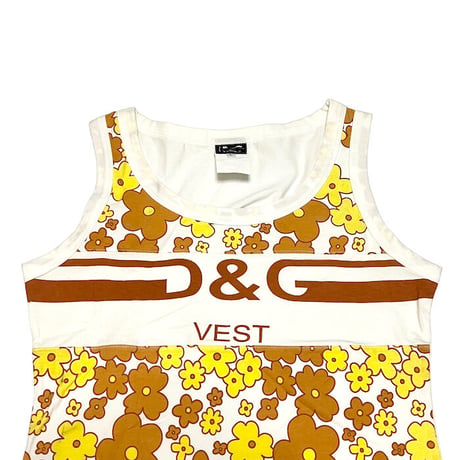 【USED】00'S D&G FLOWER DESIGN VEST
