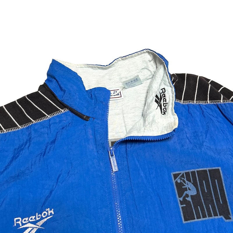 SHAKE SHAKE 90s スチームパンクy2kグランジ ギミックジャケット USED】90's Reebok SHAQ SHAQUILLE O'NEAL BLUE NY