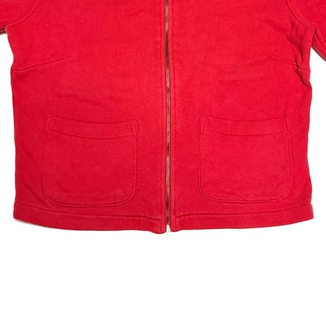 【USED】90's DKNY JEANS Red Zip-Up Sweat Jacket Cropped Fit
