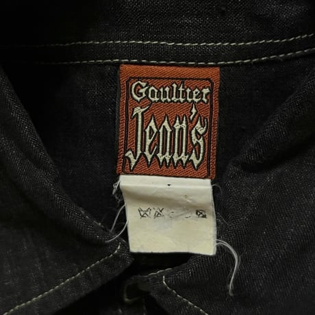 【USED】90's Gaultier Jeans LANTERN SLEEVE LINEN SHIRT BLACK