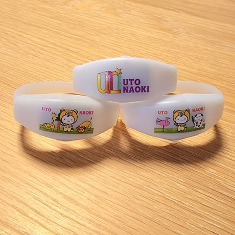 グラデーション・ライティングリストバンド「うとずきん&UTO ZOO（パンダ/フラミンゴ）」／うとずきん&UTO ZOO（ライオン/キリン）／「UNロゴ2」」