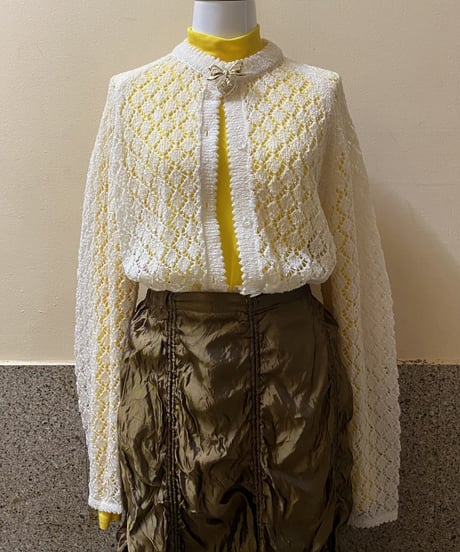 Vintage Crochet Knit Cardigan 405