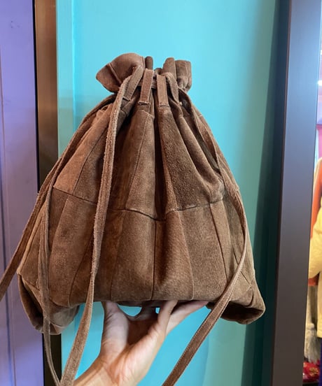 Patchwork Leather Kinchaku Bag