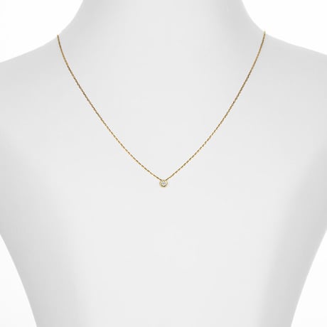 K18YG　ダイヤモンド　ミルネックレス　0.06ct〜