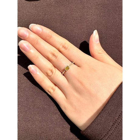 0.507ct K18YG Cushion Cut Diamond Ring (Natural) #5855