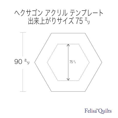 アクリルテンプレートヘクサゴン キルト定規25㍉～150㍉、のお得な11枚セット  Ruler set .