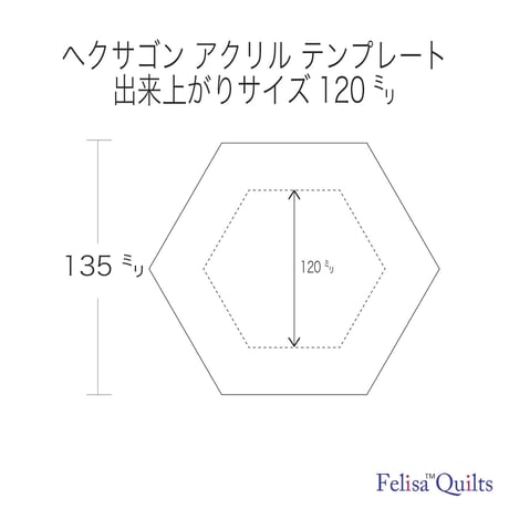 アクリルテンプレートヘクサゴン キルト定規25㍉～150㍉、のお得な11枚セット  Ruler set .
