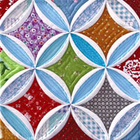 CATHEDRAL WINDOW QUILT カテドラル ウィンドウキルト1から５のメソッド。“Charming Echo”（Online） 「キュートな響き」pdf.