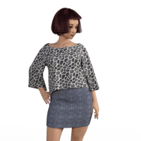 【A3印刷済み】ドロップ開き七分丈トップス型紙