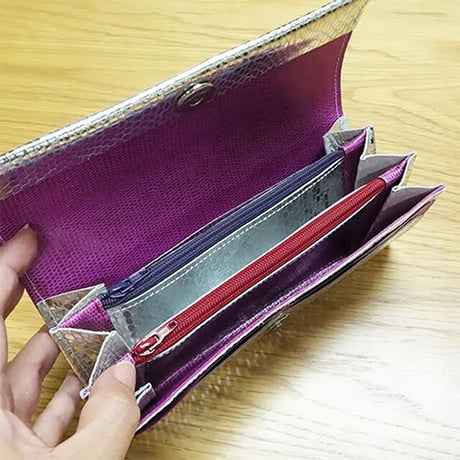 【A3印刷済み】革の長財布ダブルコインケース型紙