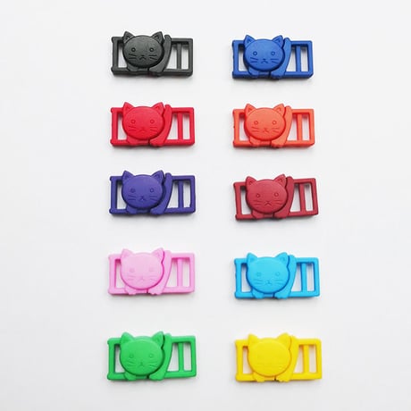 猫のプラスチックバックル10mm用の色とりどり10個セット