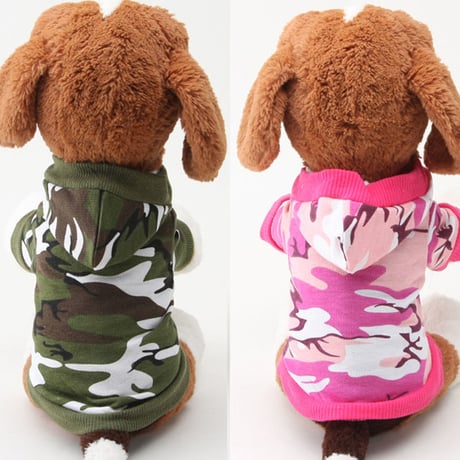 【犬服】犬のカモフラ迷彩パーカー