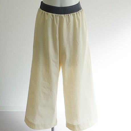 【A3印刷済み】(フリーサイズ)超シンプル。７分丈リラックスワイドパンツ 型紙