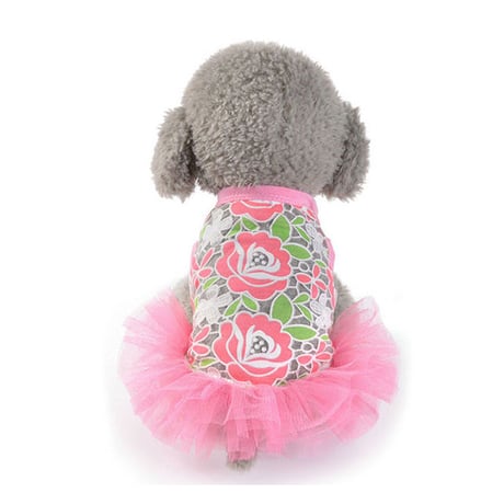 【犬服】ローズピンクチュチュドレス