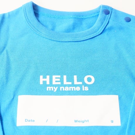DRIBBLE "HELLO MY NAME IS" ロングスリーブTシャツ / BLUE