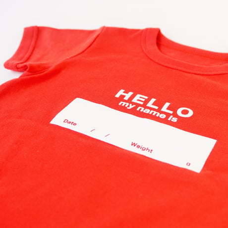 DRIBBLE "HELLO MY NAME IS" ロンパース / RED