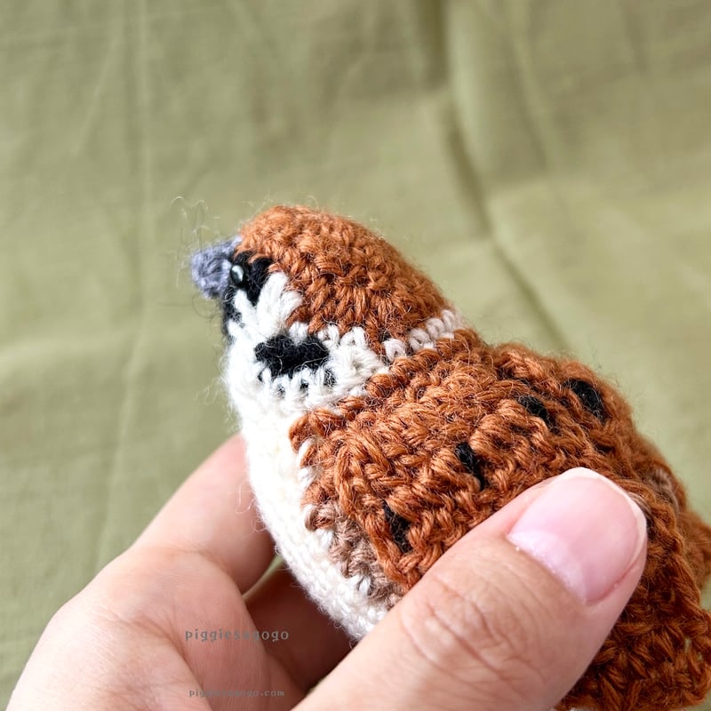 すずめのあみぐるみ編み図 Eurasian Tree Sparrow amigurumi pa