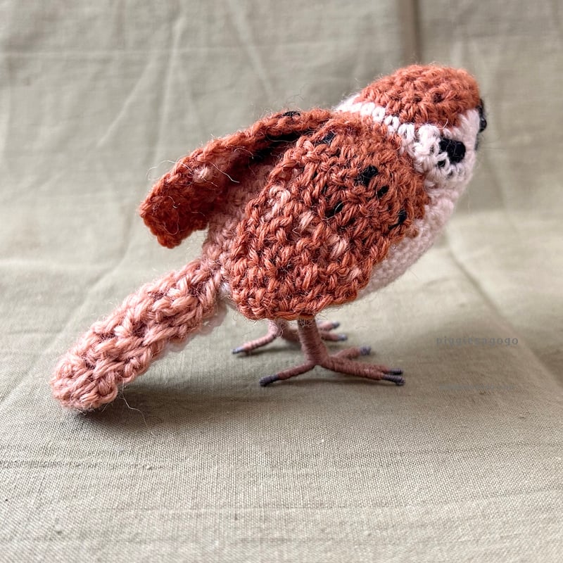 すずめのあみぐるみ編み図 Eurasian Tree Sparrow amigurumi pa