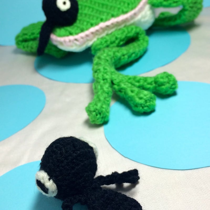 patterns / 編み図】Mama Frog and tadpoles amigurum