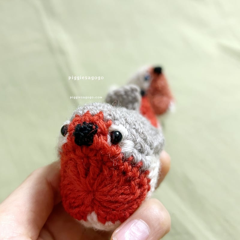 無料パターン】むねあかどり（ヨーロッパコマドリ）あみぐるみ 編み図