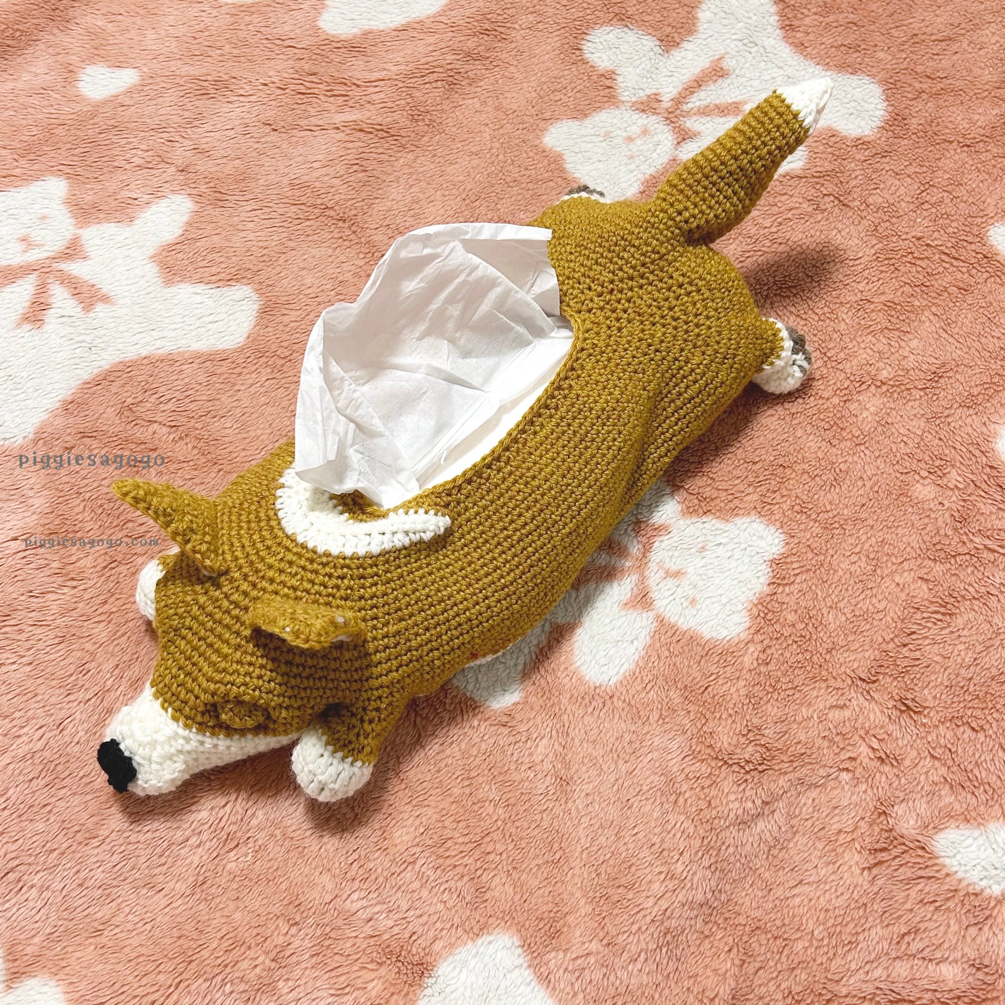 コーギーのティッシュボックスカバー Corgi tissue paper cozy | pig