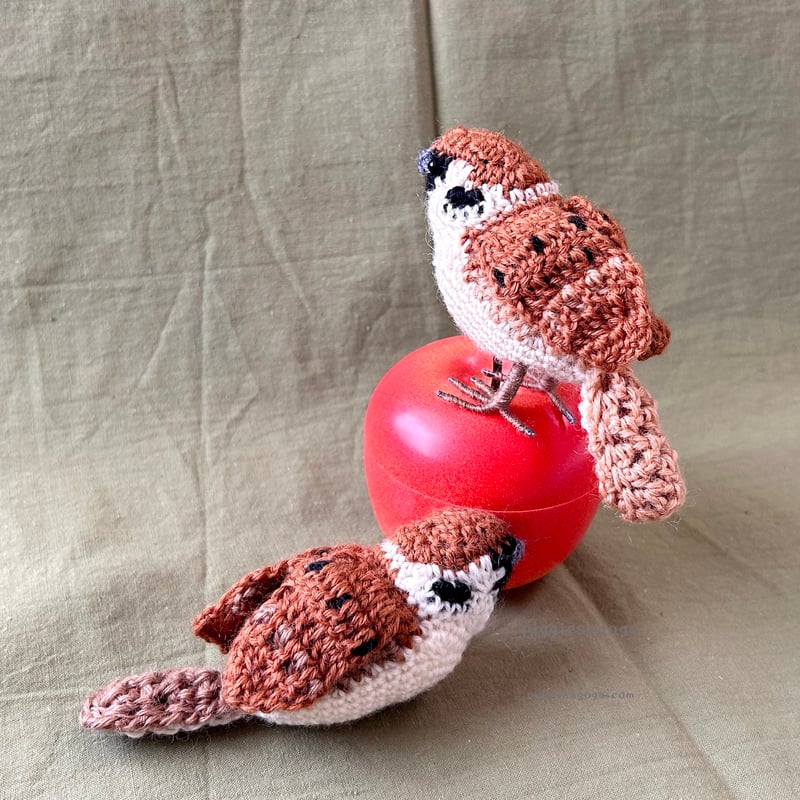 すずめのあみぐるみ編み図 Eurasian Tree Sparrow amigurumi pa