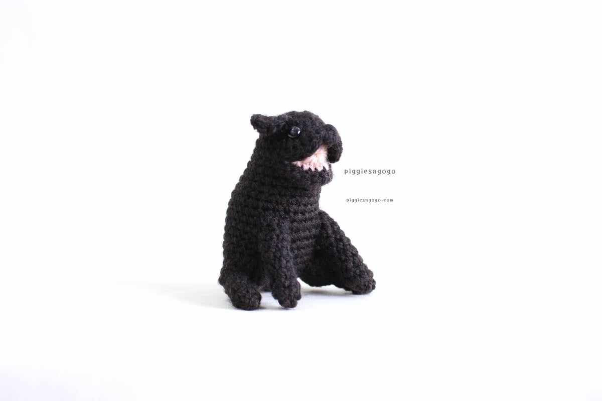マロちゃん専用パグの編みぐるみ パグのあみぐるみ 編み図 / Pug