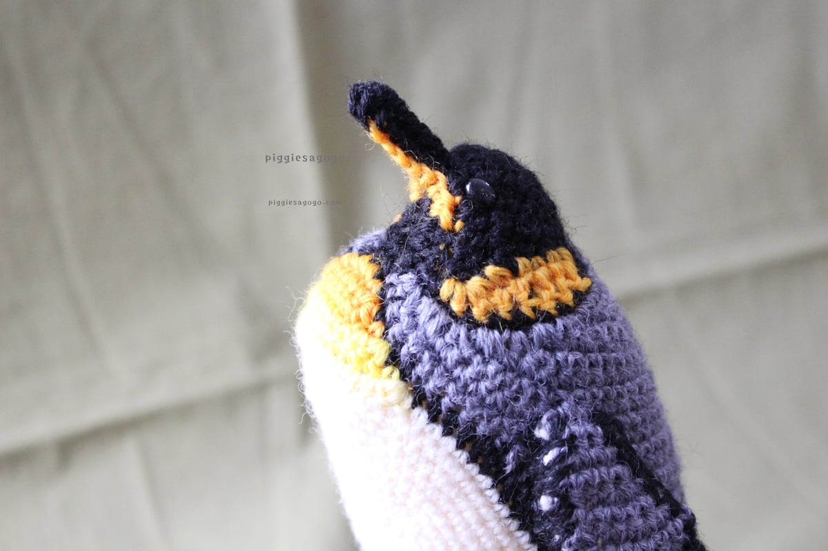 オウサマペンギンのあみぐるみ 編み図 King penguin amigurumi patte