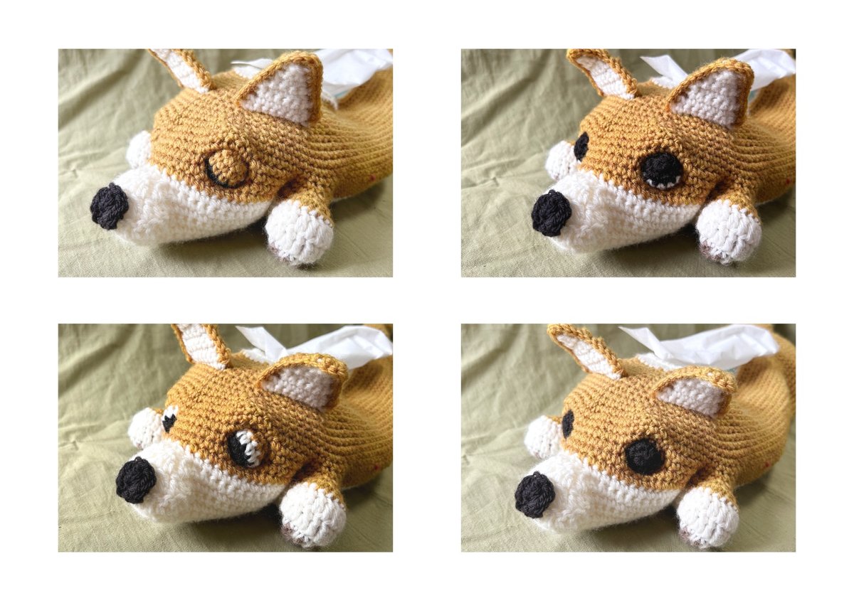 コーギーの陶器ティッシュボックス コーギーの陶器ティッシュボックス