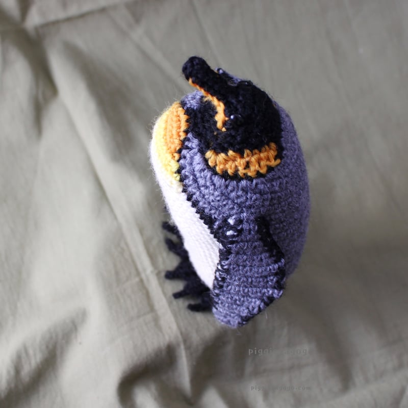 オウサマペンギンのあみぐるみ 編み図 King penguin amigurumi patte