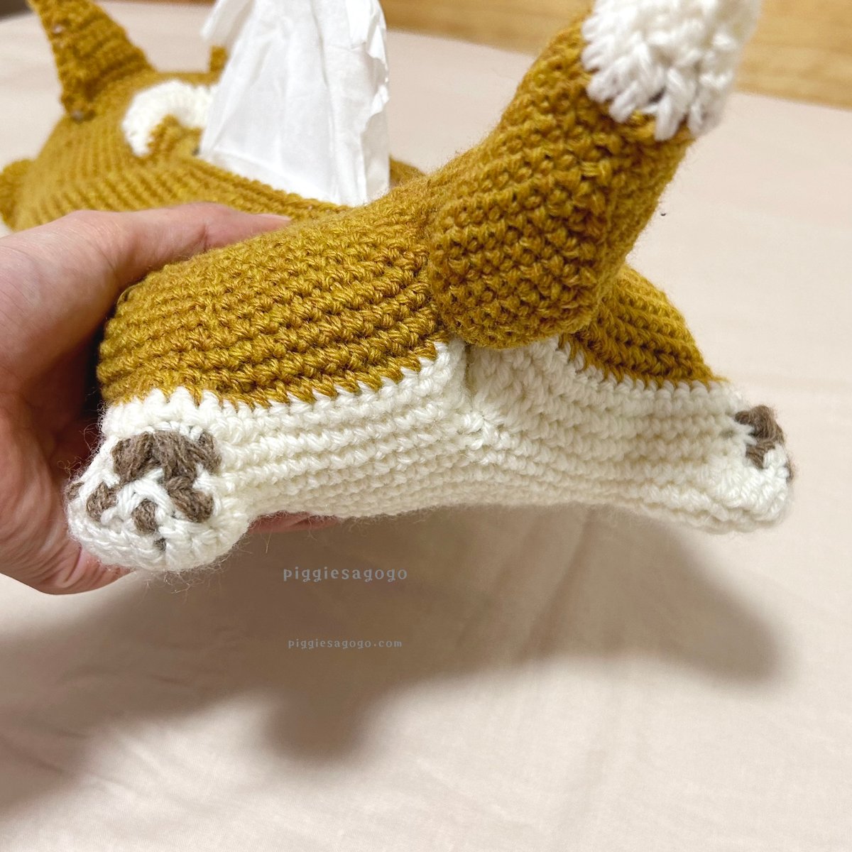 コーギーのティッシュボックスカバー Corgi tissue paper cozy | pig