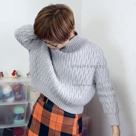 【ダウンロード商品】さざなみセーター さざなみステッチで編む かぎ針編みのセーター ワークブック（好きな糸とサイズで作る）