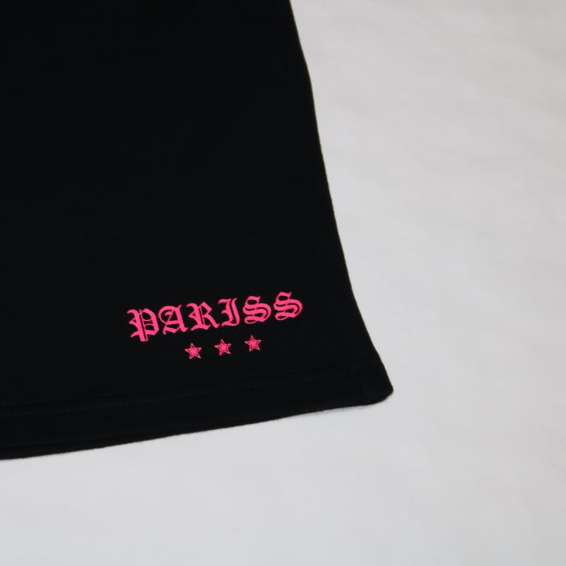 オールドイングリッシュスウェットハーフパンツ【ブラック×蛍光