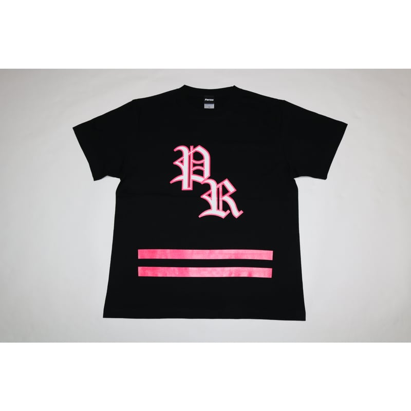 オールドPR2ラインTシャツ【ブラック×蛍光イエロー・ブラック