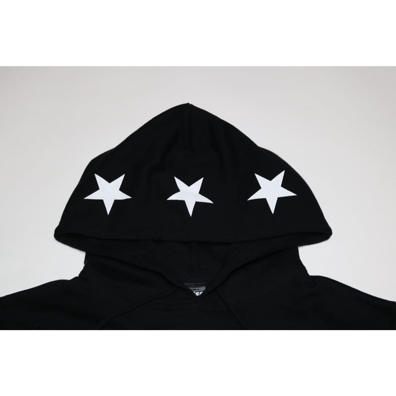 3Starフードパーカー【ブラック・ホワイト・ネイビー・グレー