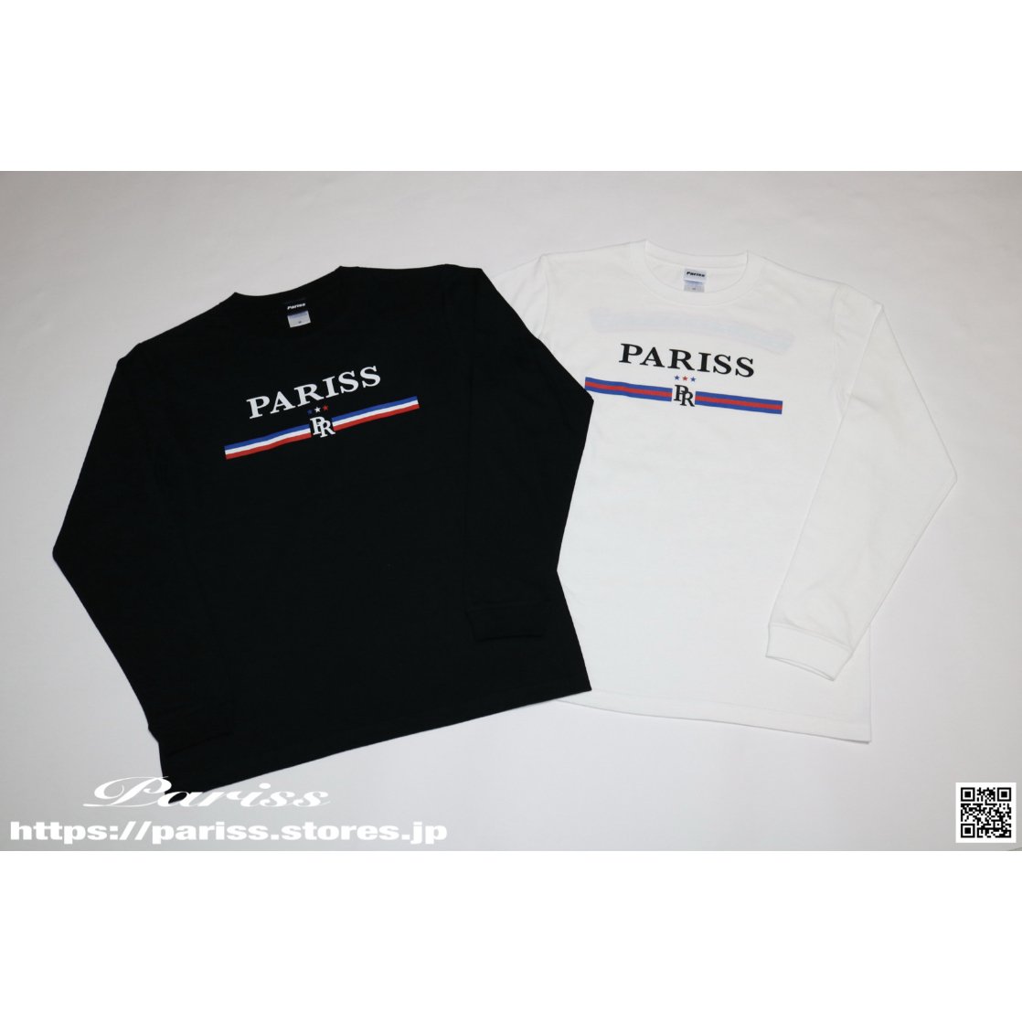 parissロンT トリコロールロンT【ブラック・ホワイト】 | PARISS
