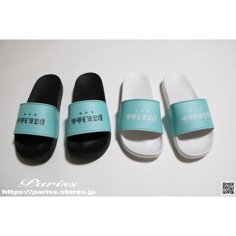 オールドイングリッシュシャワーサンダル【ブラック×ティファニー