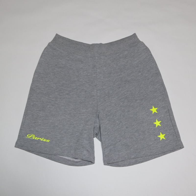 Starスウェットハーフパンツ【ブラック×蛍光イエロー・ブラック
