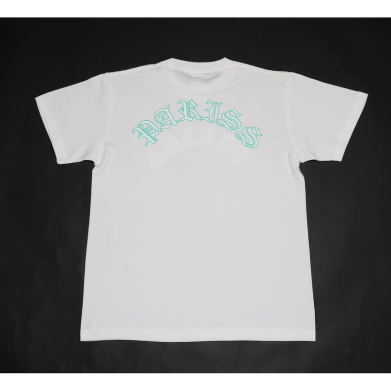 オールドイングリッシュアーチロゴTシャツ【ブラック×蛍光ピンク