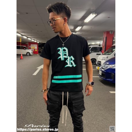 オールドPR2ラインTシャツ【ブラック×蛍光イエロー・ブラック×蛍光ピンク・ブラック×蛍光グリーン・ブラック×ティファニーブルー・ブラック×ホワイト】