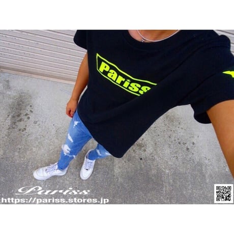 BoxロゴTシャツ【ブラック×蛍光イエロー・ブラック×蛍光ピンク】